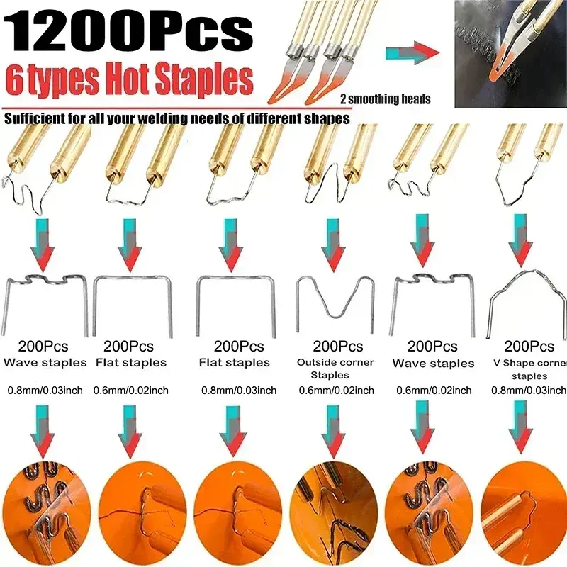 Thumbnail: 200W Plastic Welder Kit Repair Welder Hot Stapler Soldering Gun with Weld Rods