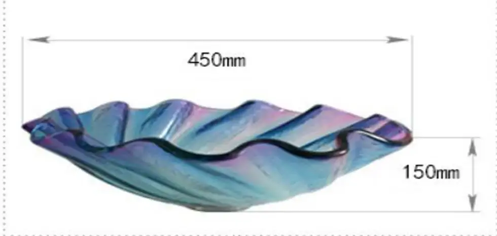 Miniaturbild: Bathroom Round Tempered Glass Sink Cloakroom Counter Hand Paint Top Washbasin