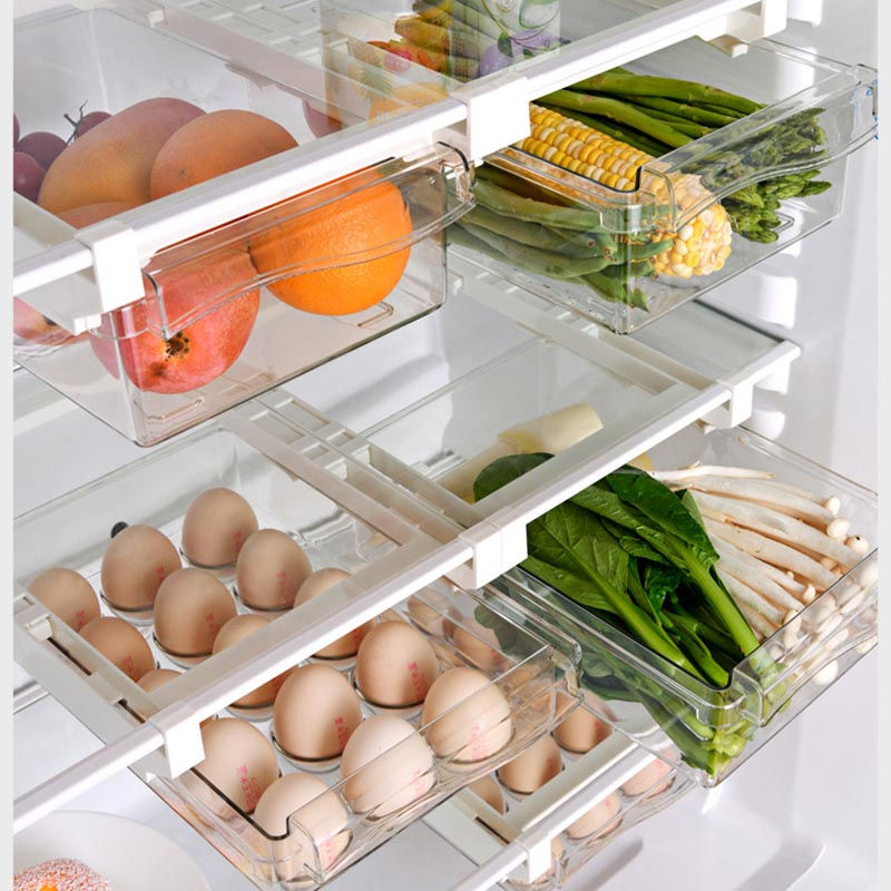 縮圖：Refrigerator Organizer Bins With Handle Pull Out 