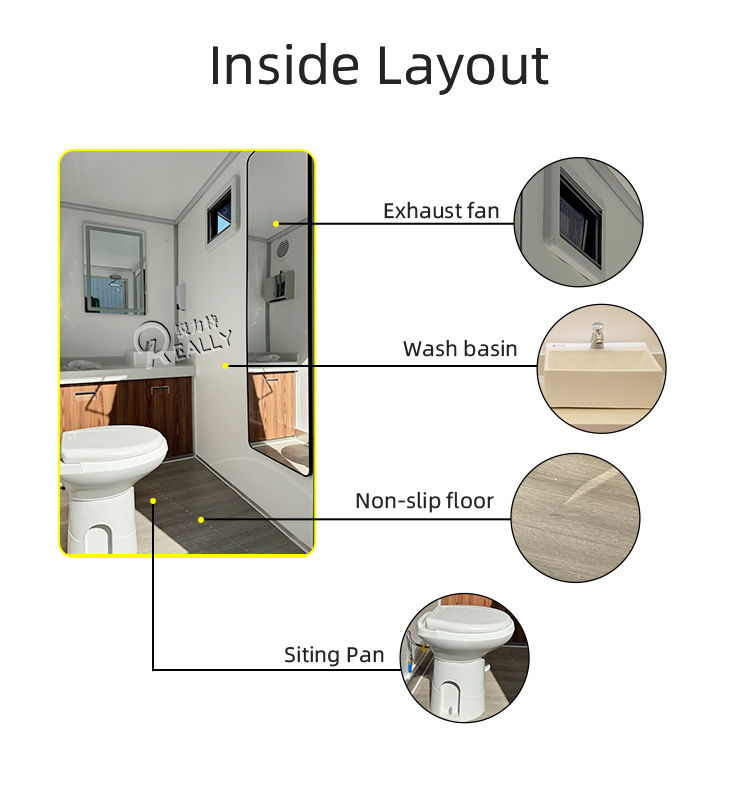 Miniatura: Portable Toilet Trailer 2 Stalls Outdoor Camping Mobile Toilet Trailer