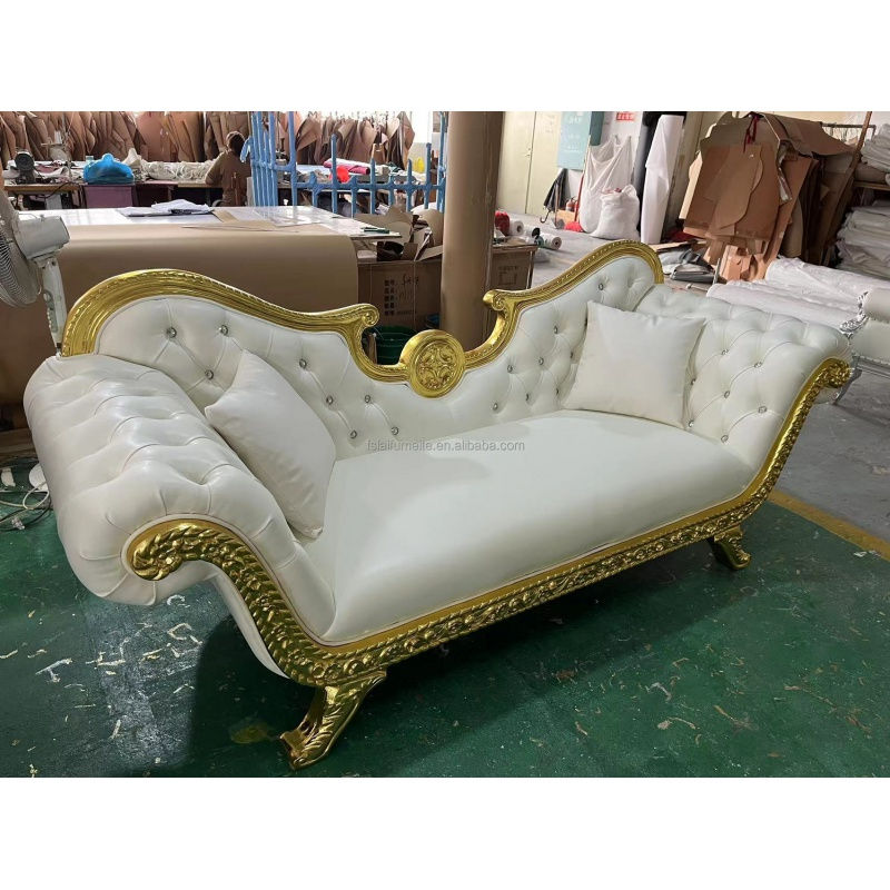 Thumbnail: Antique luxury royal throne wedding sofa bride and groom white throne sofa