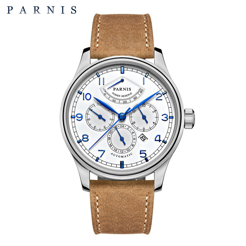 Miniaturbild: Parnis 43mm Gold Case Automatic Mechanical Men Watch 