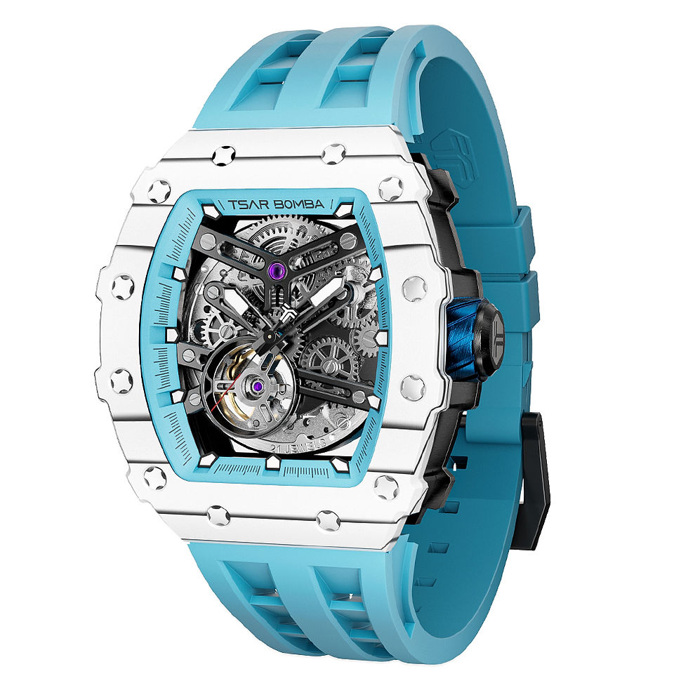 Thumbnail: TSAR BOMBA 2024 New Automatic Watch Men Carbon Fiber Bezel 