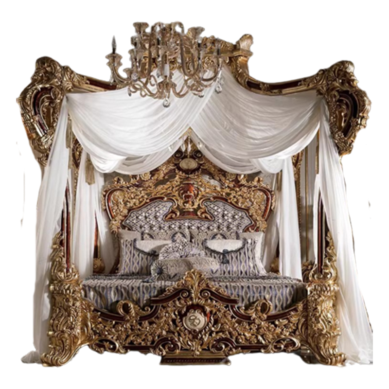 Thumbnail: Wood Bed Unique King Headboard Modern Luxury Bedroom Furniture