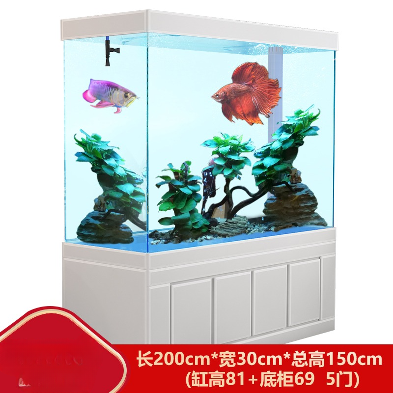 Miniaturbild: Fish Tank Living Room Large Water Glass Aquarium Floor Light Luxury