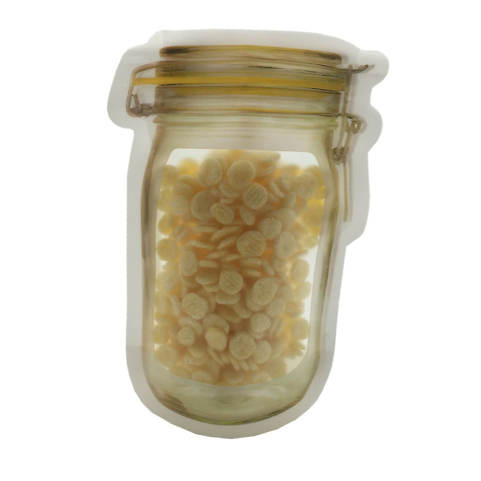 Thumbnail: 500PCS Mason Jar Matte Plastic Package Bags Moisture Proof Stand Up Zip Lock Bag