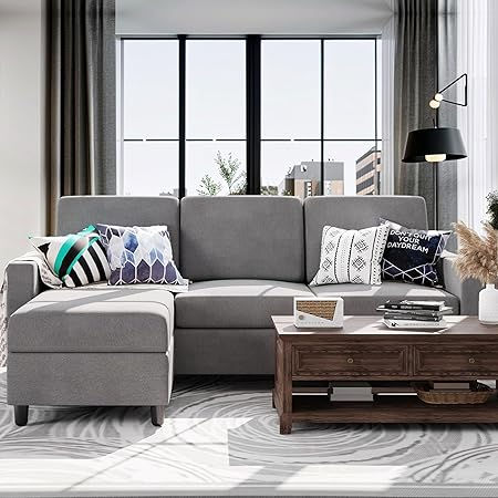 Thumbnail: Sectional Sofa Couch, Modern L-Shaped Modular Couch Upholstered 3/6 Seaters
