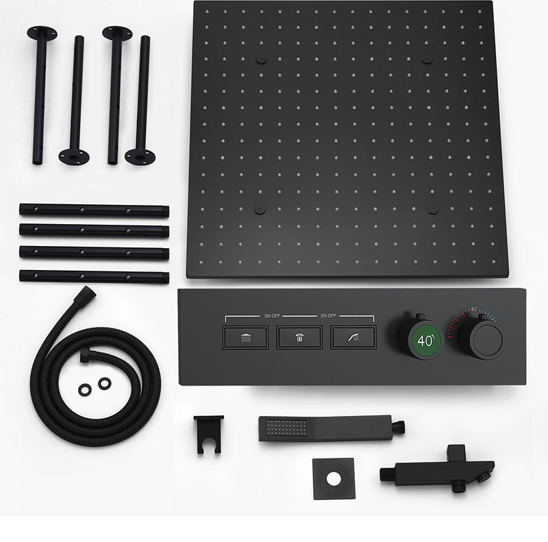 Thumbnail: Bathroom Accessories Rain Spray LED Shower Faucet Set Digital Screen Valve Mixer