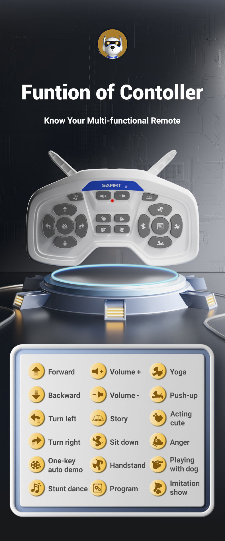 الصورة المصغرة: Intelligent Robot Dog 2.4Ghz Walking and Dancing Interactive Pet Puppy
