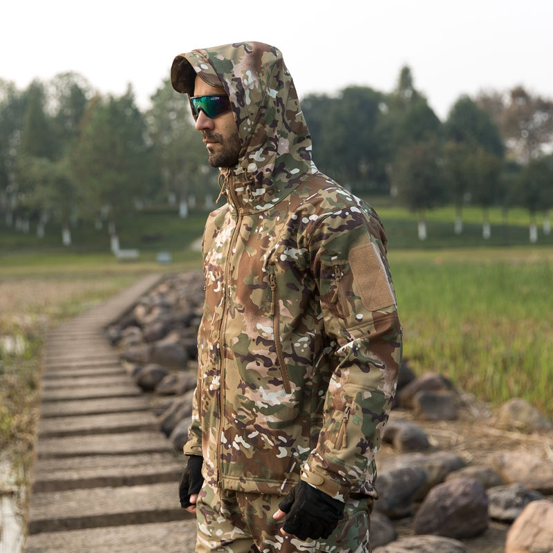 Миниатюра: Men TAD Gear Tactical Soft shell Multicam Camouflage Jacket Set Army Windbreaker