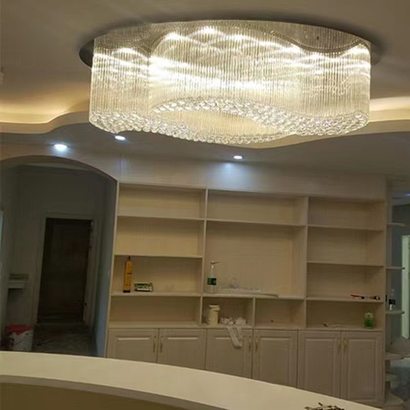 Miniatura: Oval Crystal Ceiling Led Creative High-end Villa Atmosphere Hotel Engineering