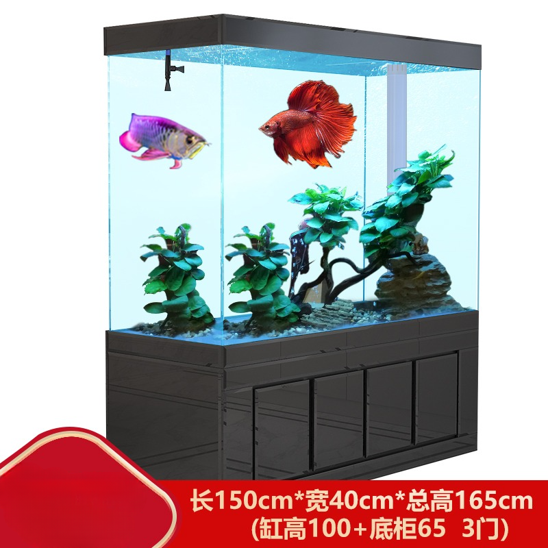 Miniaturbild: Fish Tank Living Room Large Water Glass Aquarium Floor Light Luxury