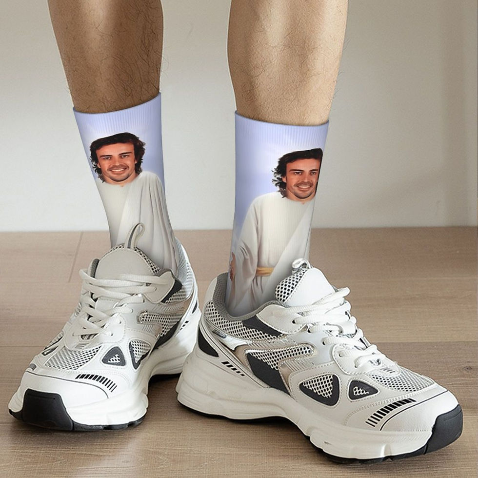 Thumbnail: Fernando Alonso Head Merch Crew Socks Skateboard Long Stockings Super Soft 