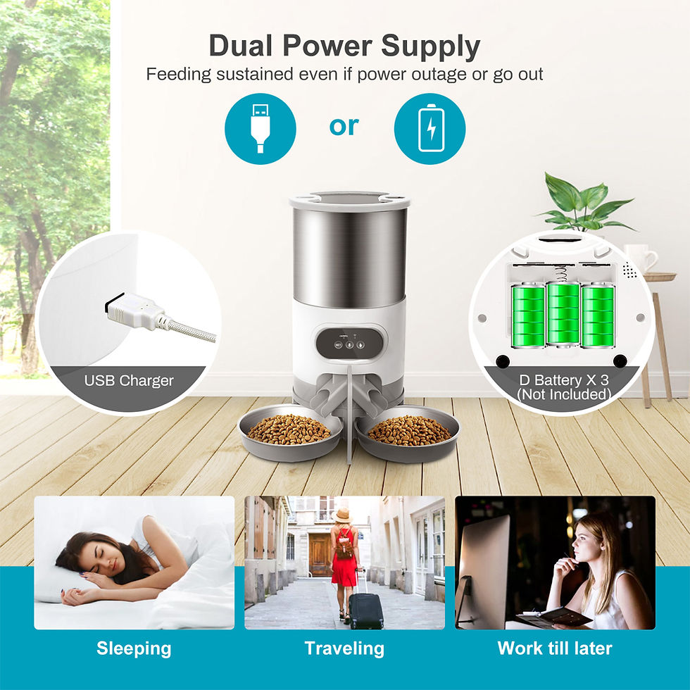 תמונה ממוזערת: Smart APP Pet Feeder Cat And Dog Food Automatic Dispenser Stainless Steel Bowl 
