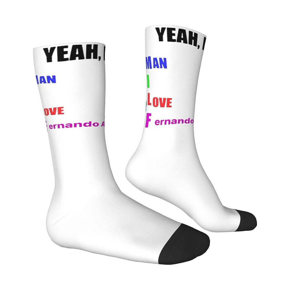 Thumbnail: Fernando Alonso Head Merch Crew Socks Skateboard Long Stockings Super Soft 