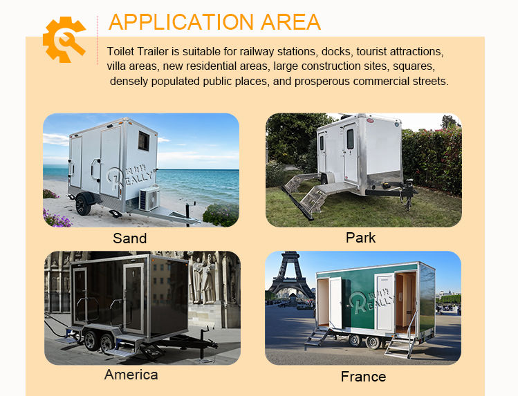 Miniatura: Portable Toilet Trailer 2 Stalls Outdoor Camping Mobile Toilet Trailer