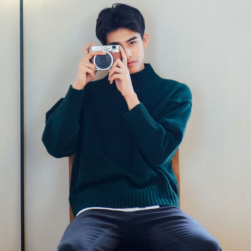 Thumbnail: Sweater Men Winter Autumn Pull Homme Slim Fit Knitted Turtleneck 