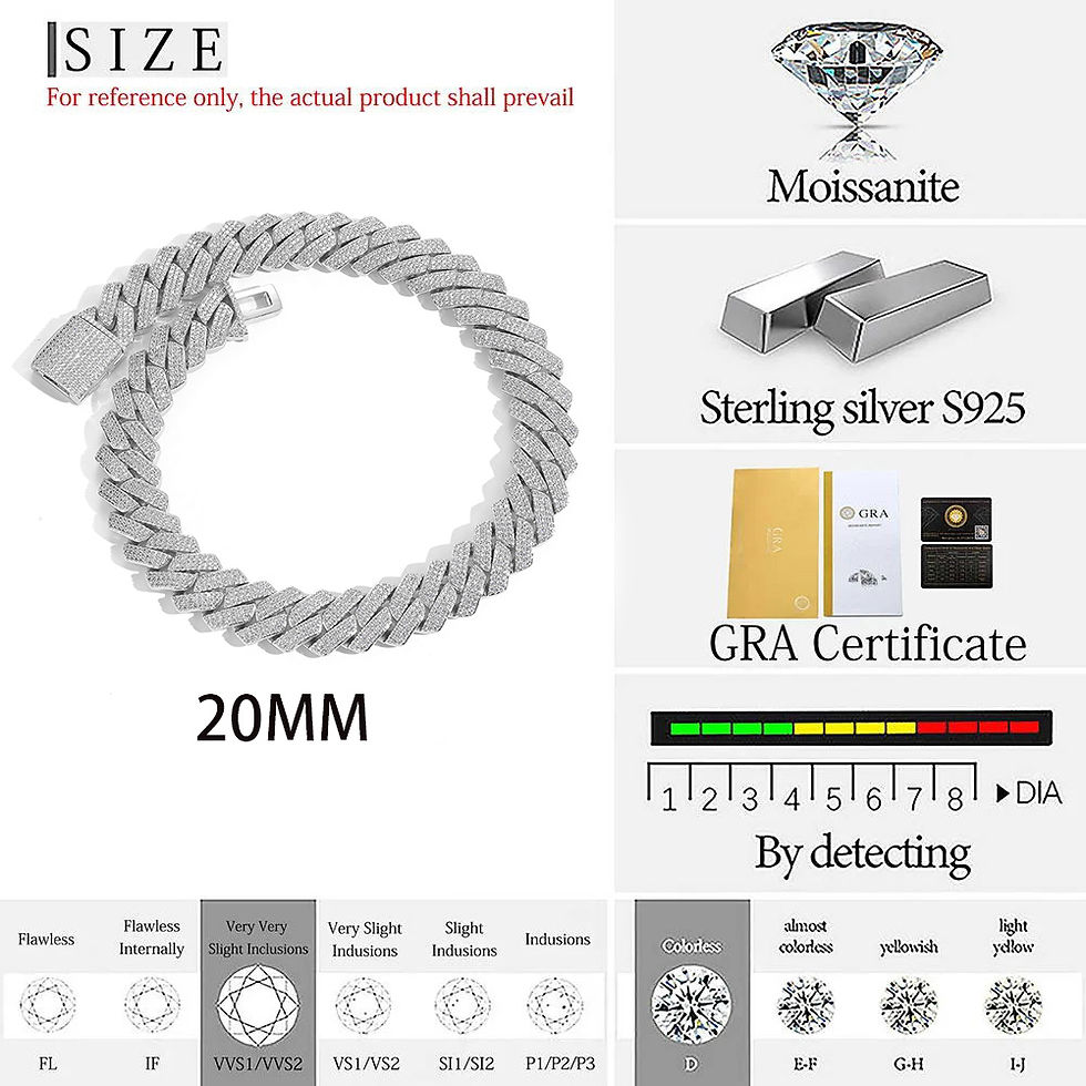 Miniatura: 20/25MM Cuban Link Chain With VVS GRA Certificate S925 Sterling Silver D Color