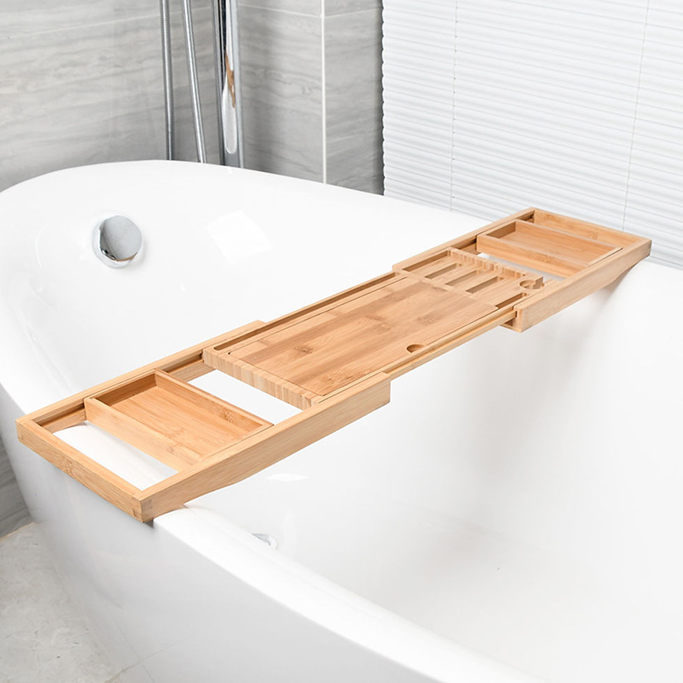 Miniature : Bathtub Rack Bridge Storage Organizer soap Expandable Bath Shelf Bathtub