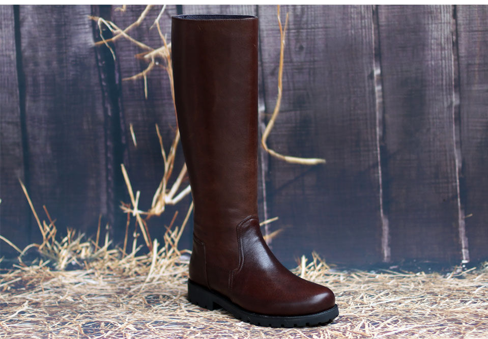 Thumbnail: Knee High Boot British Designer Round Toe Back Zip Long Boot Shoes Man Boot 