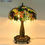Thumbnail: Tiffany Style Grape Wisteria Cherry Stained Glass Table Lamp Copper Antique