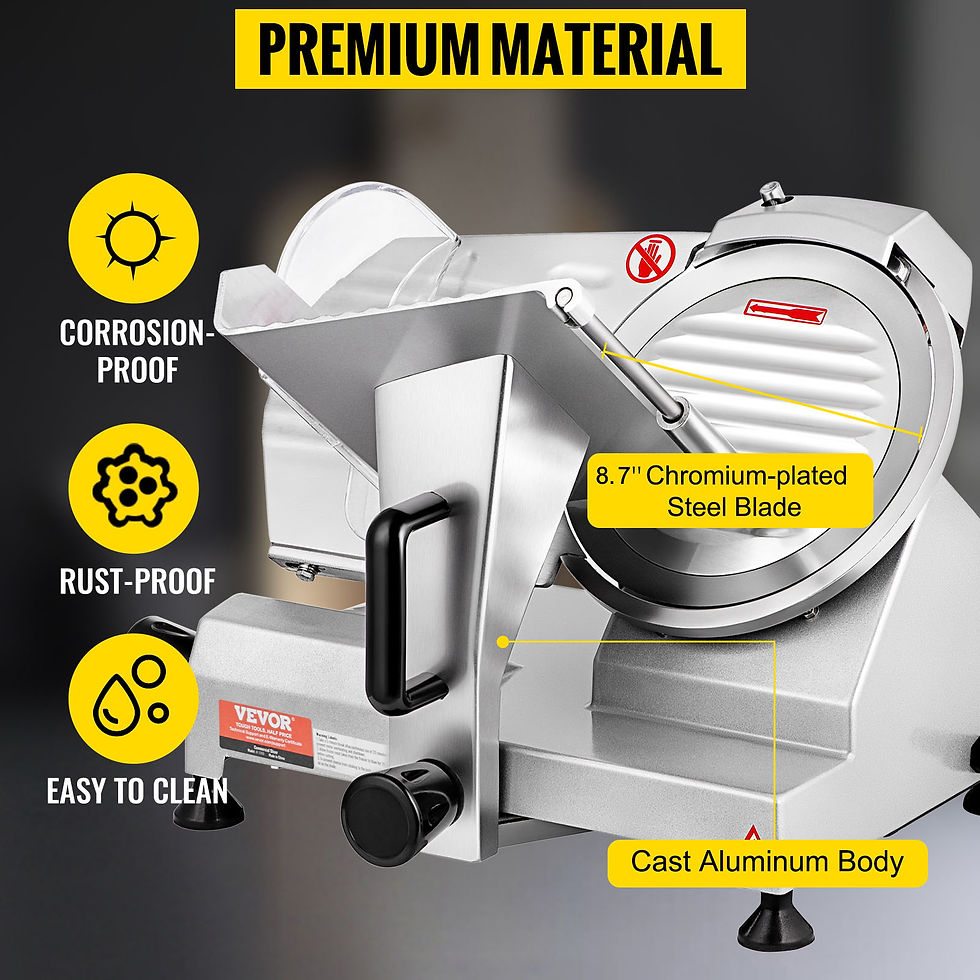 Miniatura: Meat Slicer Electric Deli Food Slicer Adjustable Thickness Commercial Home Use