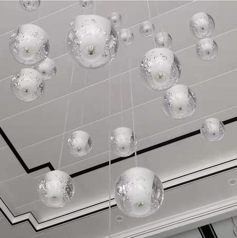 ภาพขนาดย่อ: Duplex Stair Chandeliers  LED Stair Modern Foyer Crystal Chandelier