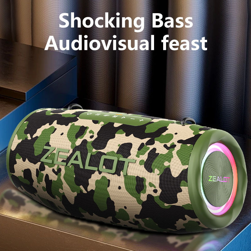 थंबनेल: Outdoor Portable Wireless Bluetooth Speaker Subwoofer Sound Waterproof camping