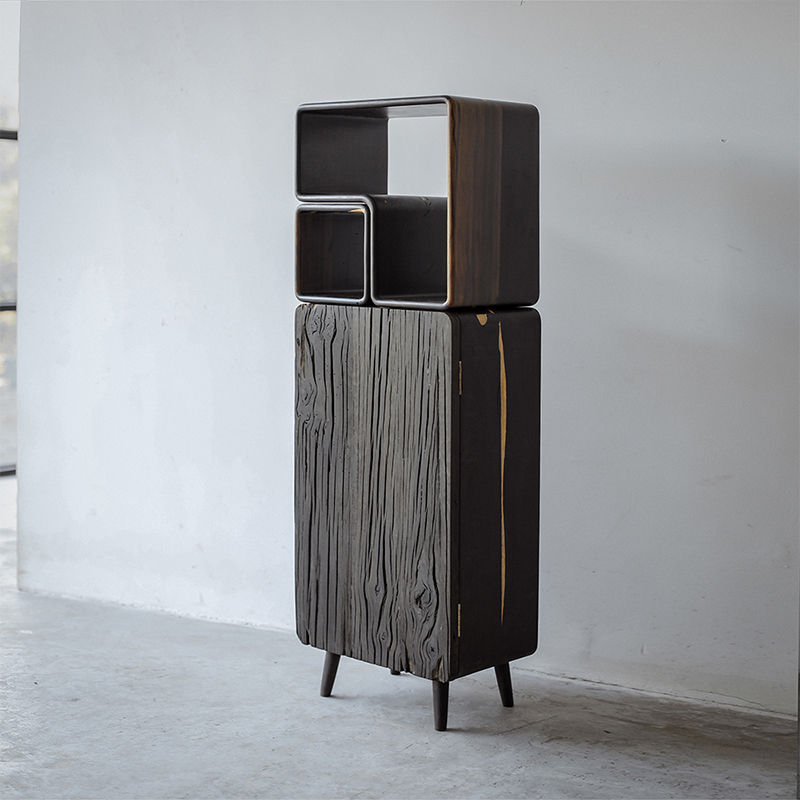 Thumbnail: Wood Cliff Entrance Cabinet Antique Shelf Solid Wood Ebony Purple Sandalwood