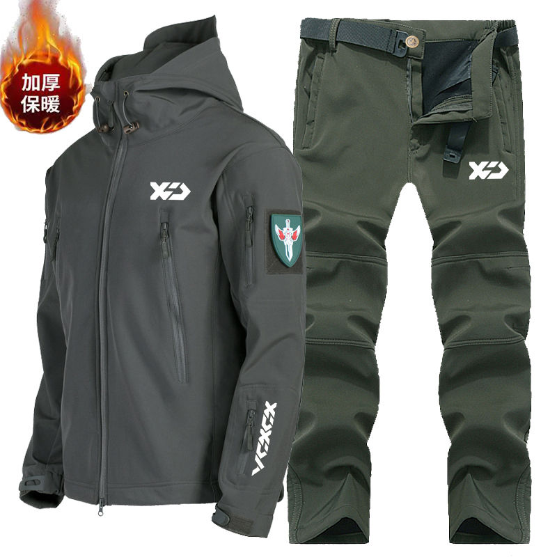 Миниатюра: Men's Winter Fleece Warm Fishing Outdoor Hooded Hiking Camping Hunting Clothes
