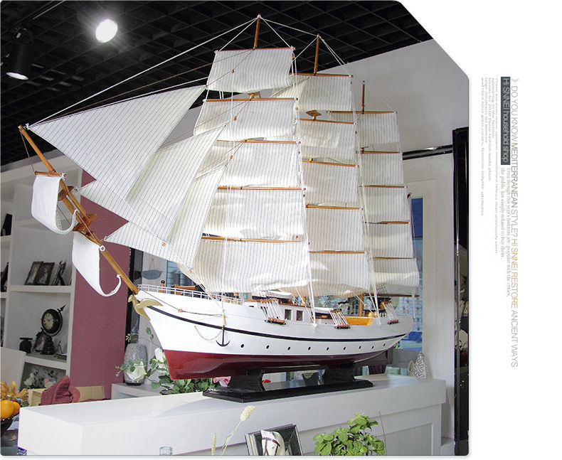 Thumbnail: Solid Wood Sailboat Model, Smooth Sailing, Wooden Craft Boat, Super Large