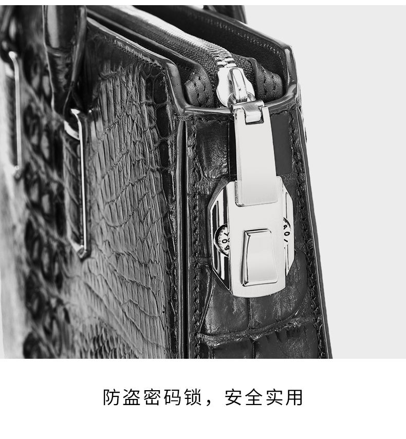 Thumbnail: Crocodile Men's bags business briefcase large capacity Combination lock handbag
