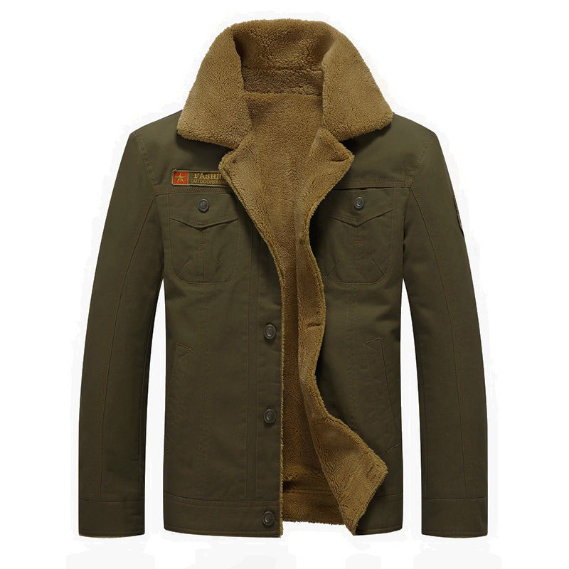 Миниатюра: Men Winter Jackets Soft Cotton Plus Velvet Warm Clothes Hiking Walking Coat  
