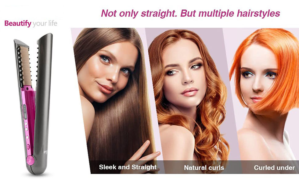 Thumbnail: Wireless Hair Straightener Mini Flat Iron Usb Rechargeable Curling Iron Styling 