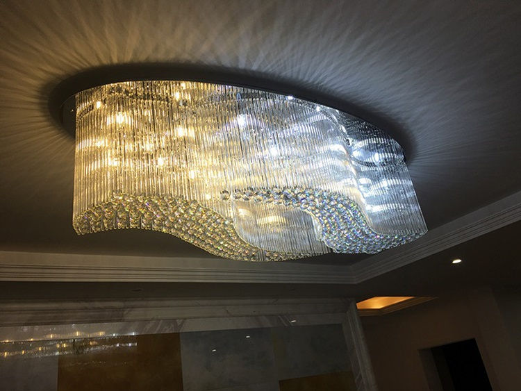 Miniatura: Oval Crystal Ceiling Led Creative High-end Villa Atmosphere Hotel Engineering