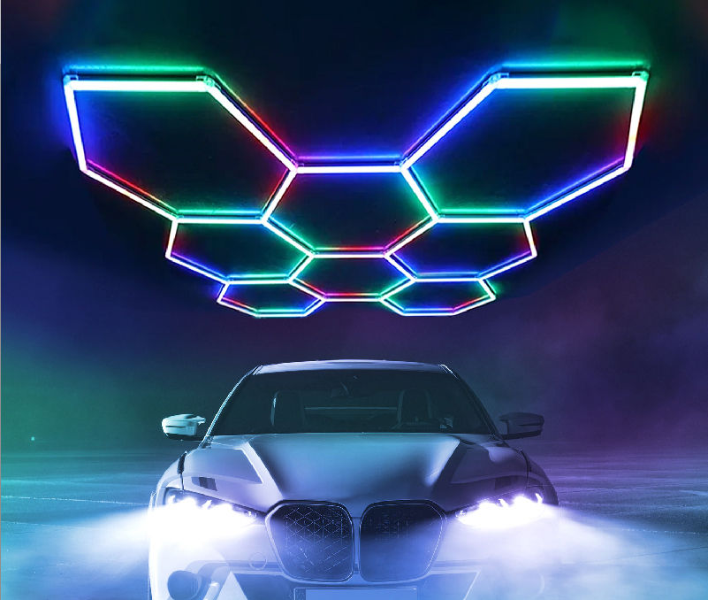 Miniatura: Hexagon Led Garage Light Ceiling Lights Color Change Dimmable Gaming Wall