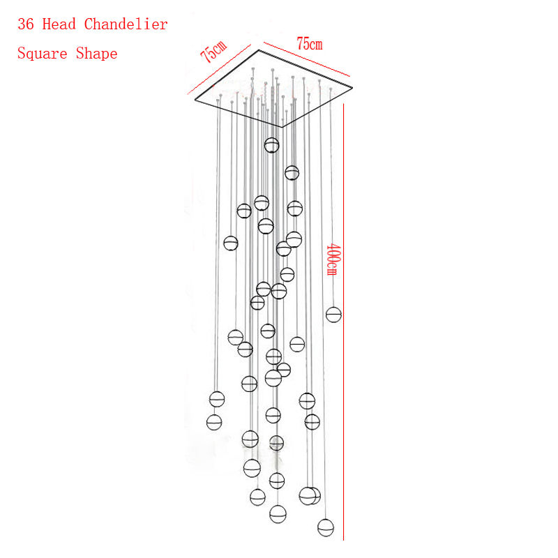 ภาพขนาดย่อ: Duplex Stair Chandeliers  LED Stair Modern Foyer Crystal Chandelier