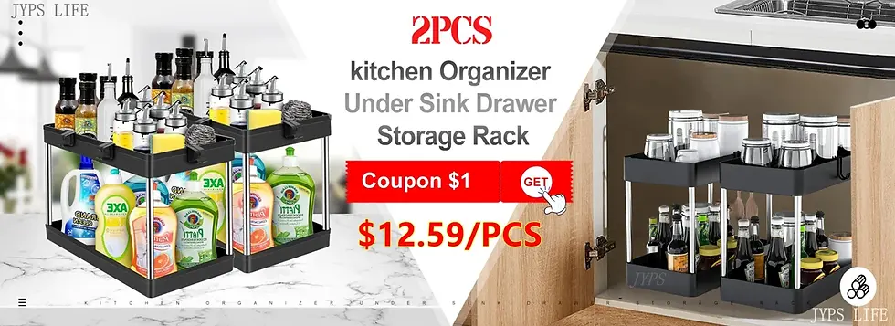 Thumbnail: Under Sink Organizer Sliding Cabinet Basket Organizer Storage Rack 