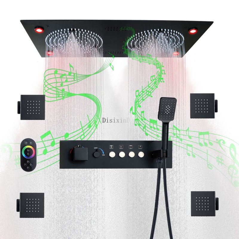 Μικρογραφία: LED Light Music Bathroom shower faucet Thermostatic Rainfall Spray 