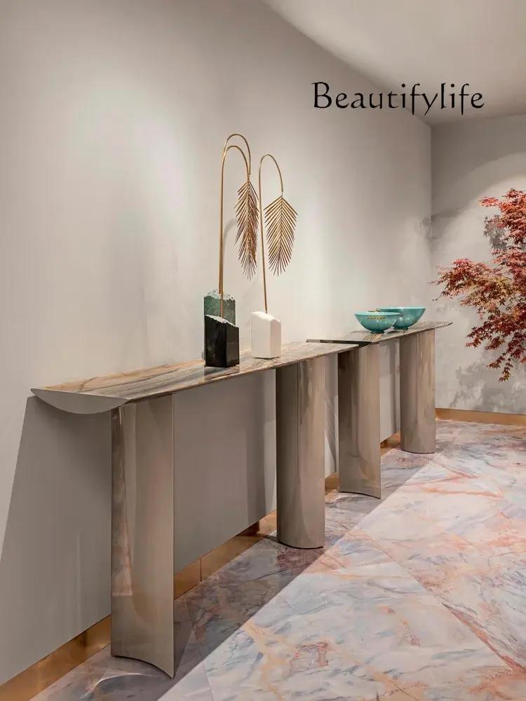 ภาพขนาดย่อ: Nordic Antique Style Stone Plate Table Aisle Simple Console