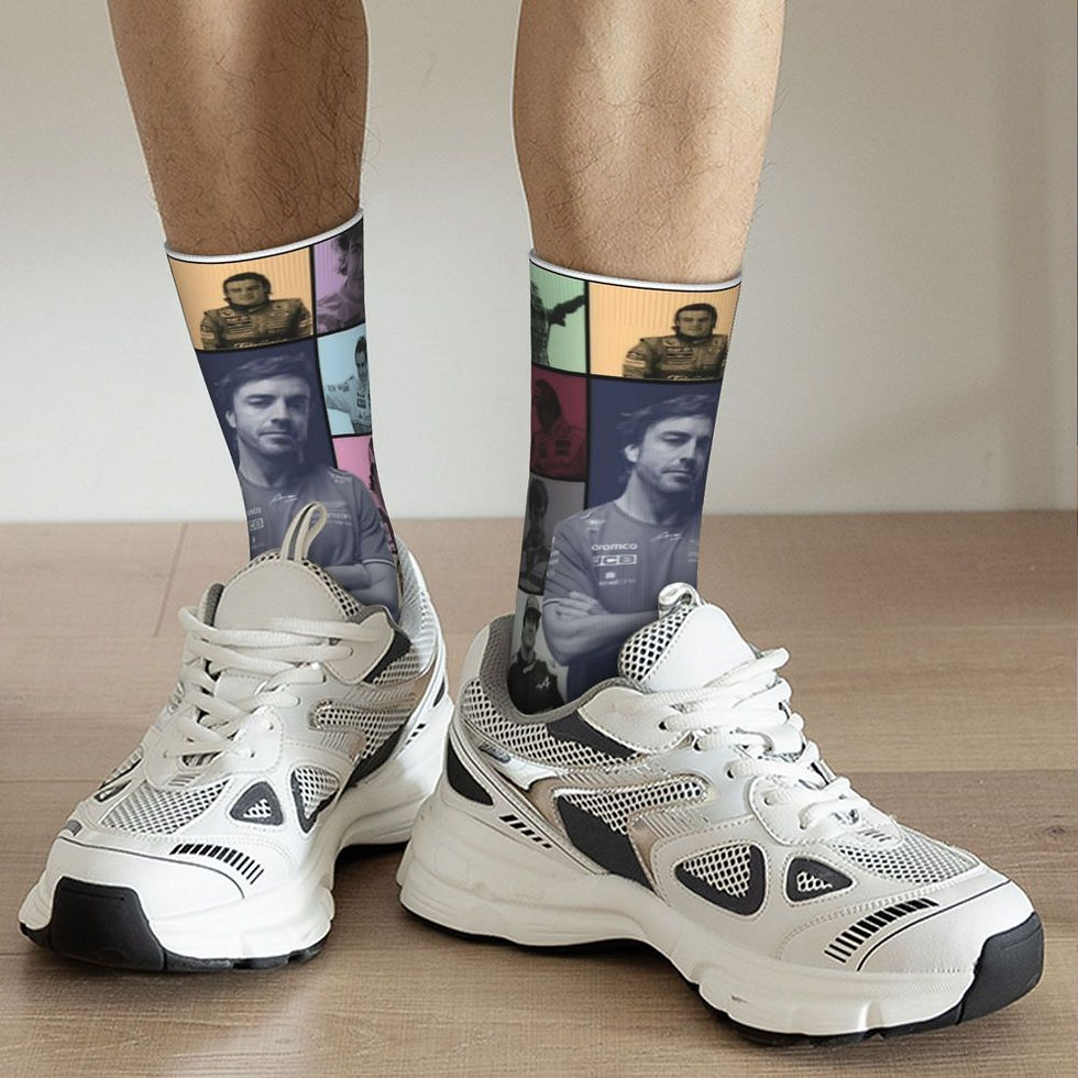 Thumbnail: Fernando Alonso Head Merch Crew Socks Skateboard Long Stockings Super Soft 