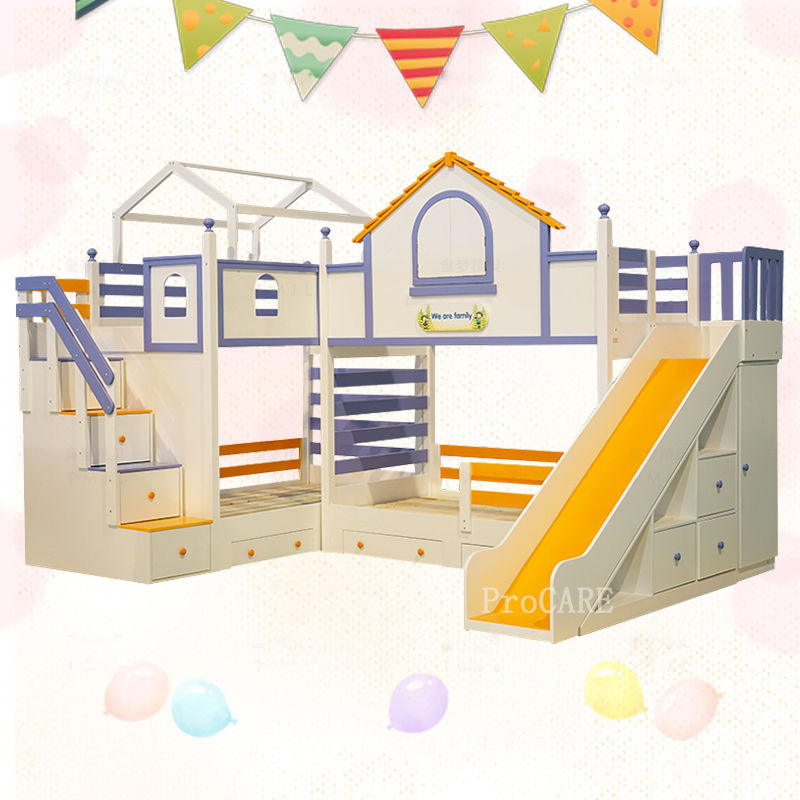 Miniatura: All solid wood children's bunk bed multifunctional children's castle slide bed