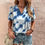Миниатюра: Women's T-shirt Top Striped Print T Shirt Tie-Dye Style Short Sleeve Ladies 