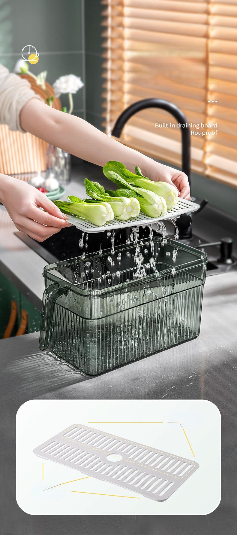 縮圖：Kitchen Refrigerator Storage Box Keep Fresh Food Organizer 
