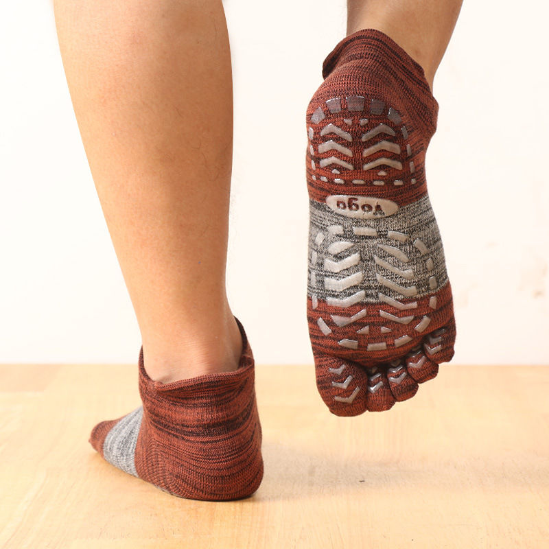 Thumbnail: Full Toe Yoga Socks Non-slip Grip Pilates Low-ankle socks