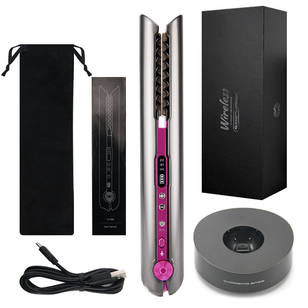 Thumbnail: Wireless Hair Straightener Mini Flat Iron Usb Rechargeable Curling Iron Styling 