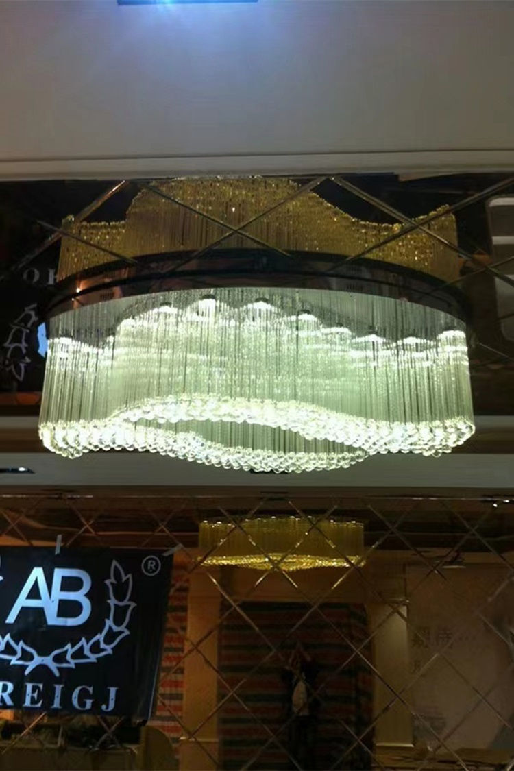 Miniatura: Oval Crystal Ceiling Led Creative High-end Villa Atmosphere Hotel Engineering