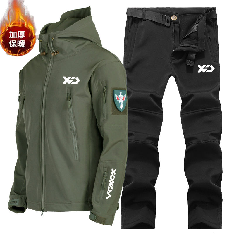 Миниатюра: Men's Winter Fleece Warm Fishing Outdoor Hooded Hiking Camping Hunting Clothes