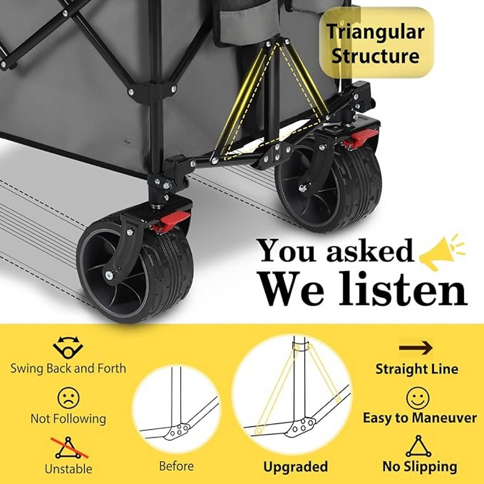 ภาพขนาดย่อ: Collapsible Foldable Extended Wagon With 440lbs Capacity Hand Garden Supplies