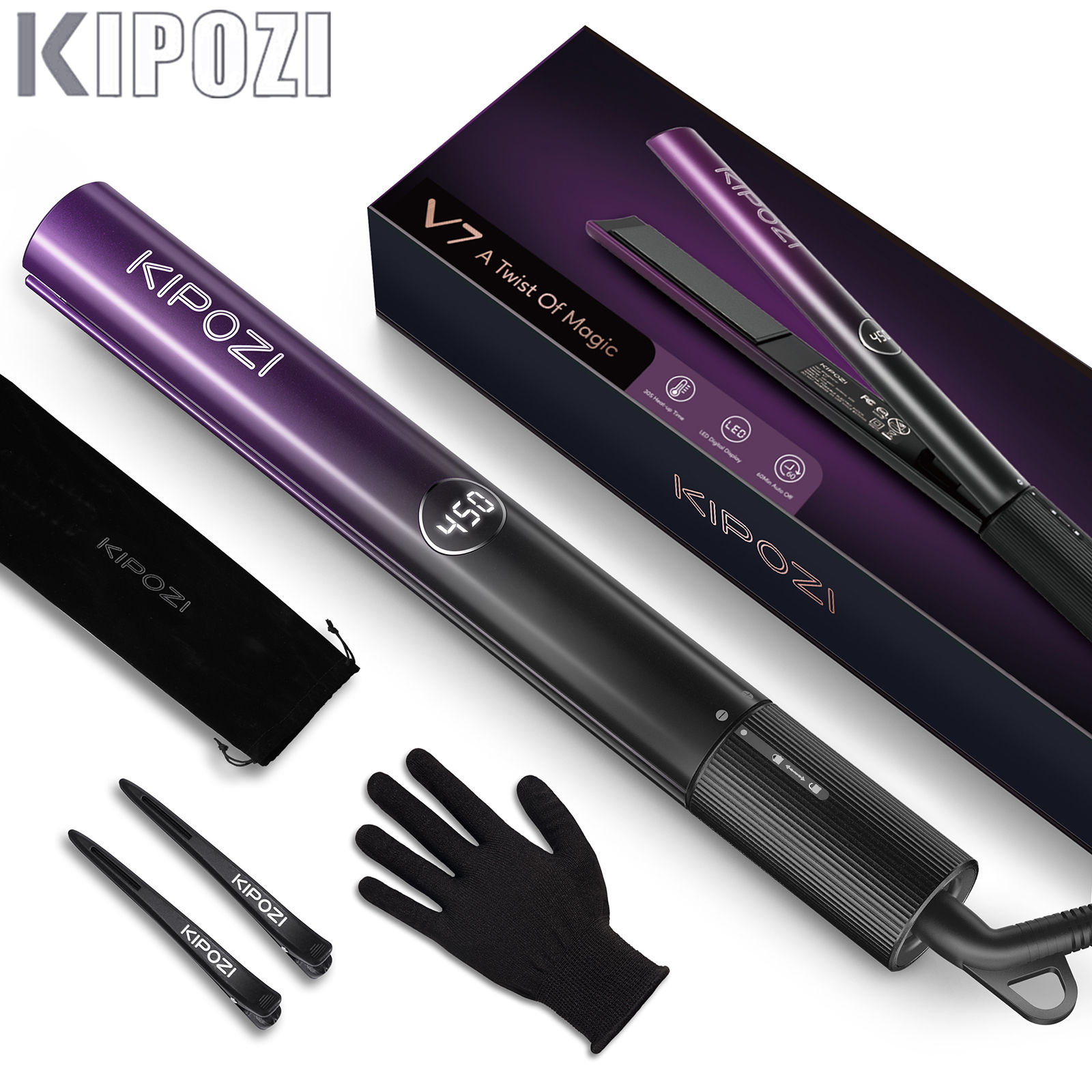 Hair Straightener Flat Iron Curling Iron Titanium Instant Heating Flat Iron